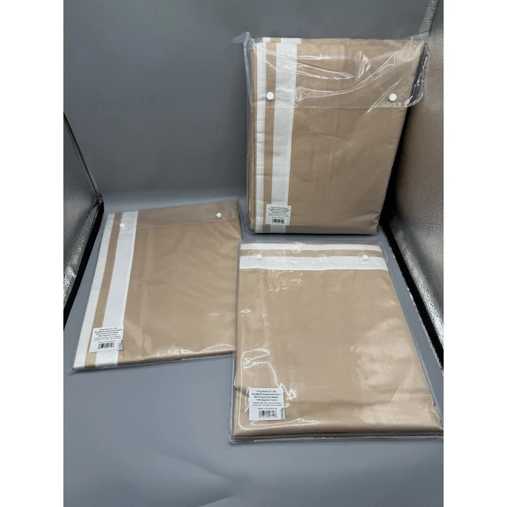 Matouk Alessandra KING Duvet + 2 KING Shams Ambrosia/Bone NEW Sateen